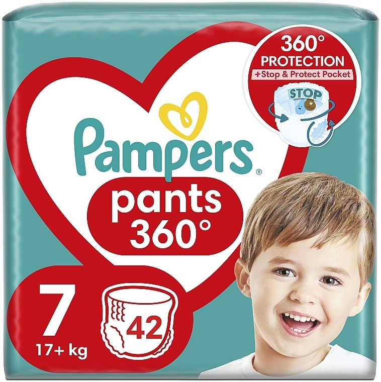 Підгузки-трусики Pants Giant Plus, розмір 7, 17+ кг, 42 шт. - Pampers — фото N1