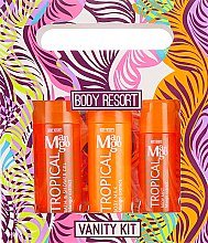 Духи, Парфюмерия, косметика Дорожный набор "Тропическое Манго" - Body Resort Tropical Mango Vanity Kit (sh/gel/100 ml + b/milk/100 ml + b/spr/50 ml)