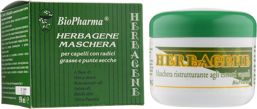 Маска лікувальна для волосся - Biopharma Herbagene Mask — фото N2