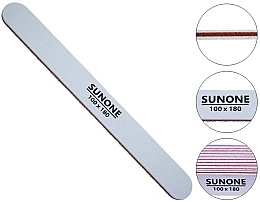 Пилочка для ногтей 100/180, прямая, белая - Sunone Nail File — фото N2