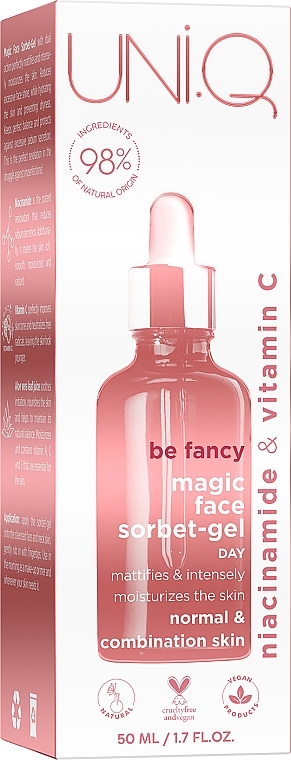 Денна гелева сироватка для обличчя - UNI.Q be Fancy Magic Face Sorbet-Gel Day — фото N3