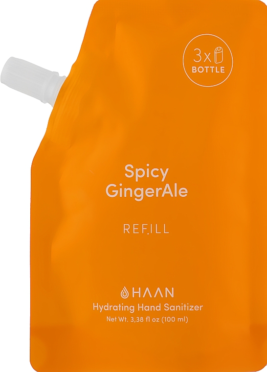 Антисептик для рук "Пряний імбирний ель" - HAAN Hydrating Hand Sanitizer Spicy Ginger Ale (змінний блок) — фото N1