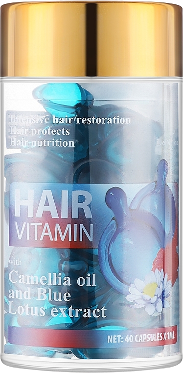 Вітаміни для волосся з олією Камелії та екстрактом Блакитного Лотосу - LeNika — фото N1