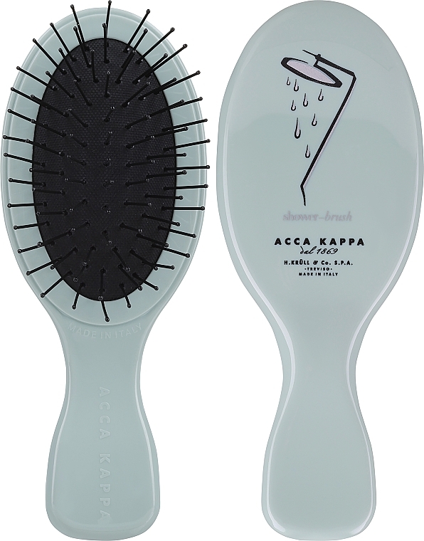 Щетка для волос, голубая - Acca Kappa Brush For hair Oval Mini Shower — фото N1