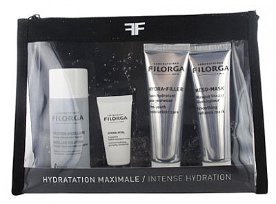 Набор по уходу за лицом - Filorga Intense Hydration Discovery Kit (water/50ml + conc/7ml + cr/30ml + mask/30ml + pouch) — фото N1