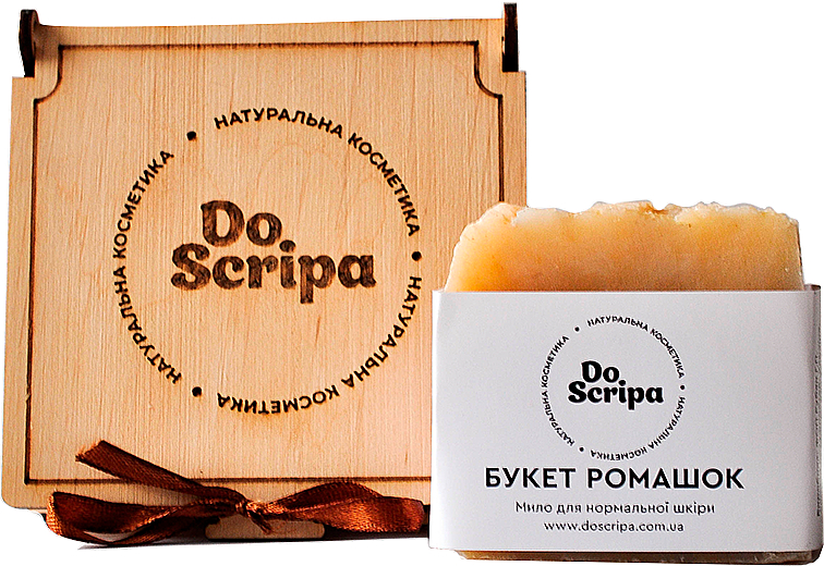Мило "Букет ромашок" у подарунковій упаковці з дерева - Do Scripa — фото N1