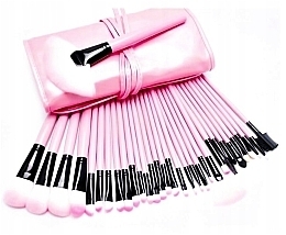 Набір з 24 пензлів для макіяжу в рожевому футлярі - Beauty Design — фото N1