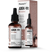 Витамины ADEK, в каплях - Pharmovit Clean Label ADEK-Vit Oil Active — фото N1