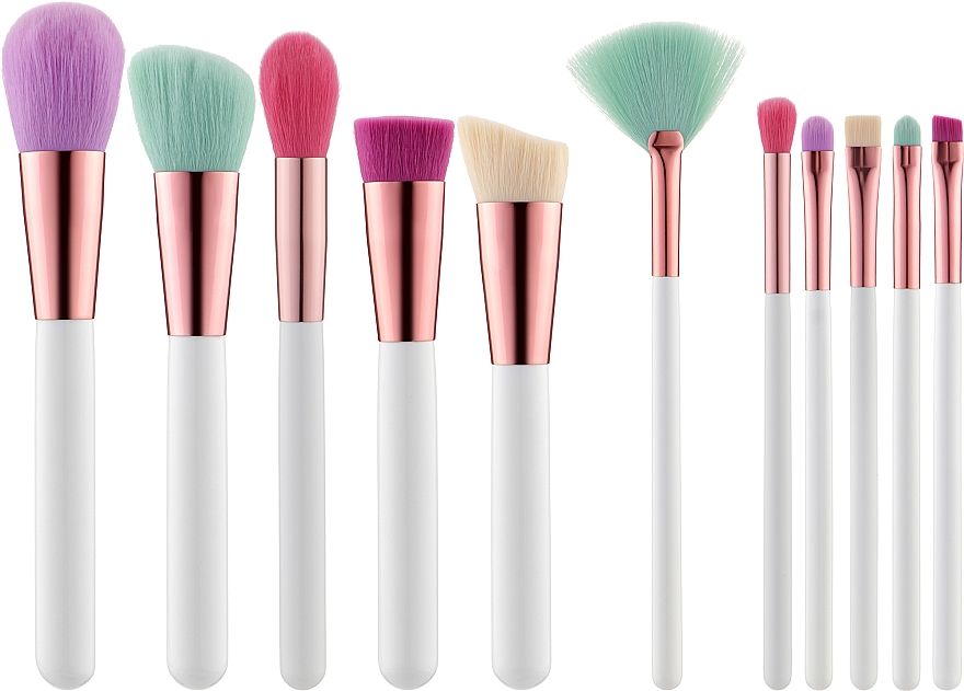 Набор кистей для макияжа, с футляром, 11 шт - Tools For Beauty MiMo Multicolor Set — фото N1