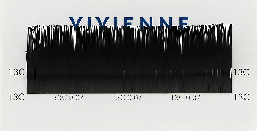 Накладные ресницы "Elite", черные, 2 линии (0,07, C, (13)) - Vivienne — фото N1