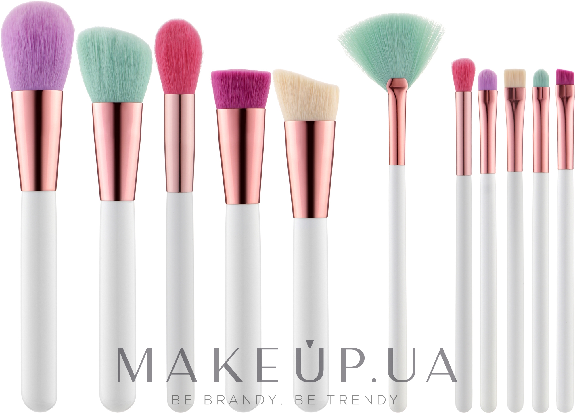 Набор кистей для макияжа, с футляром, 11 шт - Tools For Beauty MiMo Multicolor Set — фото 11шт