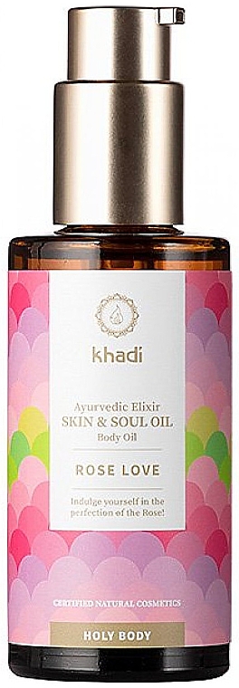 Аюрведичний еліксир-олія для тіла - Khadi Ayurvedic Elixir Skin & Soul Oil Rose Love — фото N1