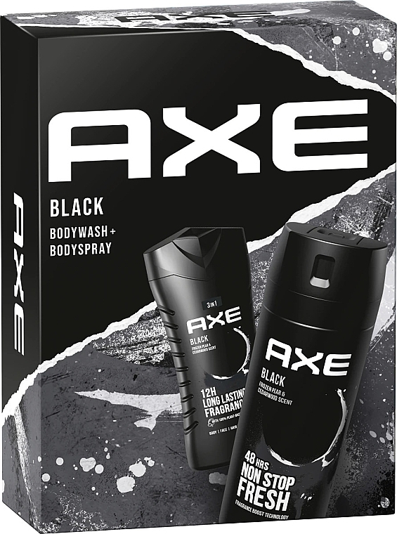 Набор - Axe Black Body Wash+Body Spray Set (sh/gel/250ml + deo/150ml) — фото N1