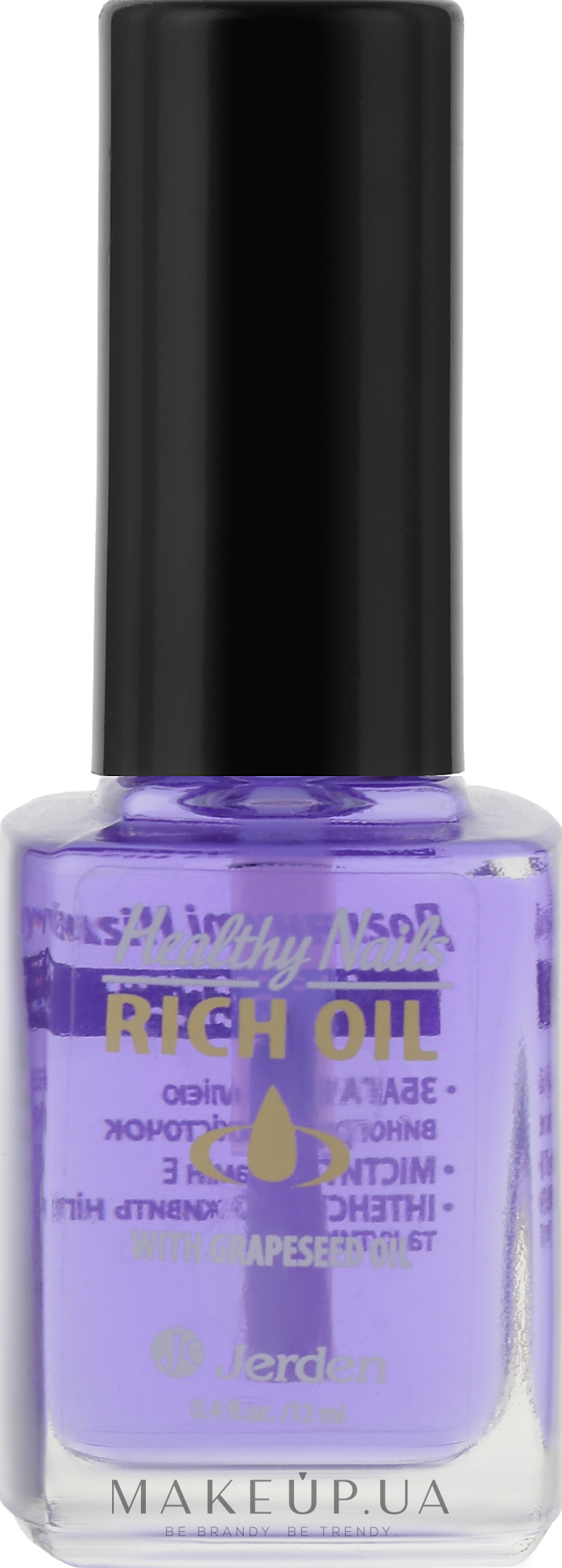 Олія для кутикули та нігтів з олією виноградної кісточки - Jerden Healthy Nails Rich Oil — фото 12ml