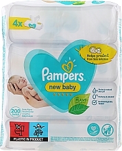 Парфумерія, косметика Дитячі вологі серветки, 4x50 шт. - Pampers Sensitive New Baby