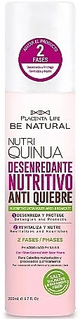 Двухфазное средство для распутывания волос - Placenta Life Be Natural Nutri Quinoa Nutritive Anti-Breakout Detangler — фото N1