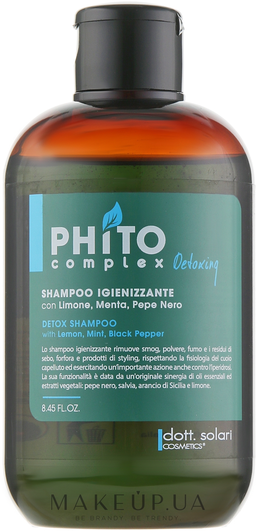 Детокс шампунь - Dott. Solari Phito Complex Sanitizer Detoxing Shampoo  — фото 250ml
