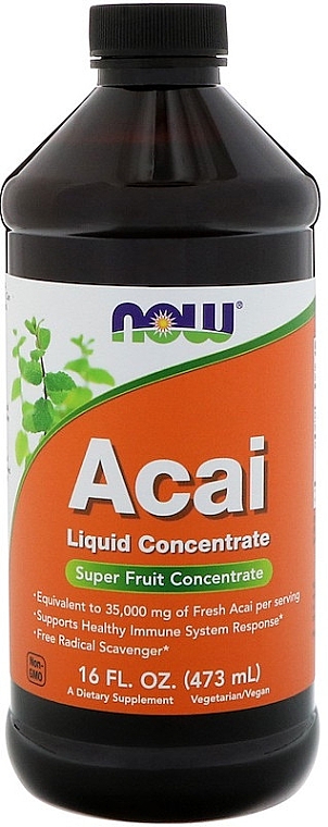 Харчова добавка в рідині "Концентрат асаї" - Now Foods Acai Liquid Concentrate — фото N1