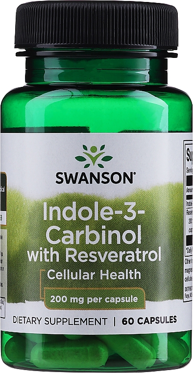Харчова добавка "Індол-3-карбінол з ресвератролом", 200 мг - Swanson Indole 3 Carbinol with Resveratrol — фото N1