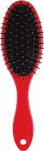 Щетка для волос массажная, С0258, красная с черным - Rapira — фото N1