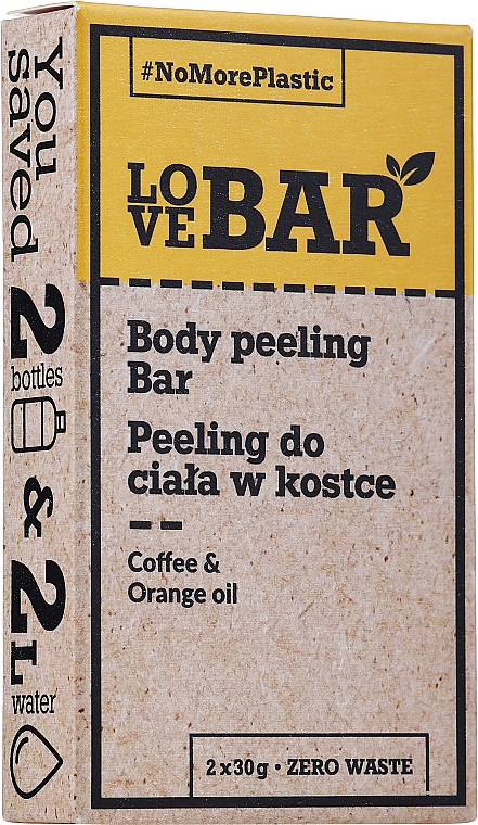Концентрированный пилинг для тела с кофе и маслом апельсина - Love Bar Body Peeling Bar — фото N1