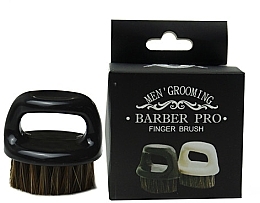 Щетка для сметания волос с ручкой, черная - Cosmo Shop Barber PRO Finger Brush Black — фото N2