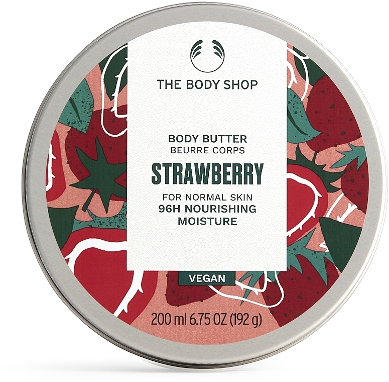 Масло для тіла "Полуниця" - The Body Shop Strawberry 96H Nourishing Moisture Body Butter — фото N1