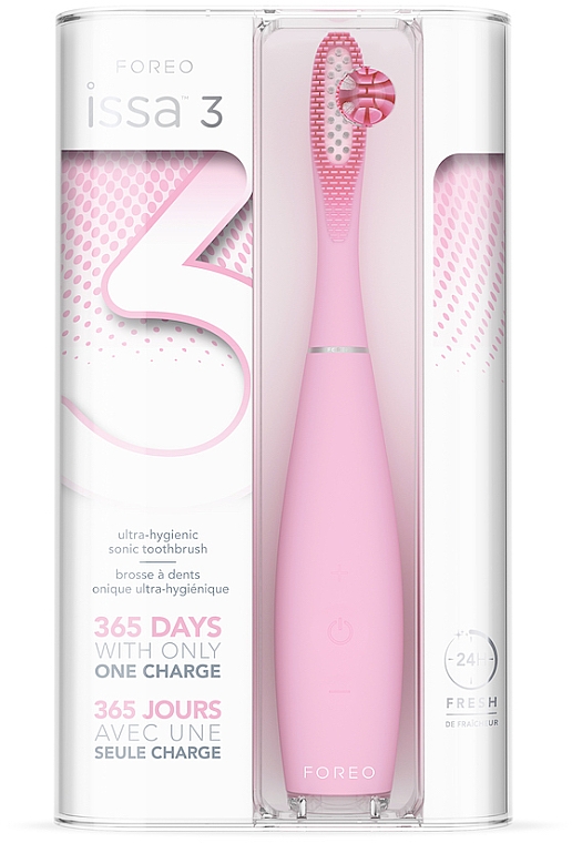 Электрическая зубная щетка - Foreo ISSA 3 Ultra-hygienic Silicone Sonic Toothbrush Pearl Pink — фото N1