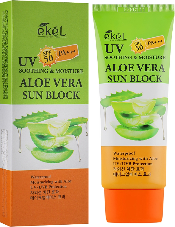 Сонцезахисний крем для обличчя з алое - Ekel Uv Aloe Sun Block — фото N1