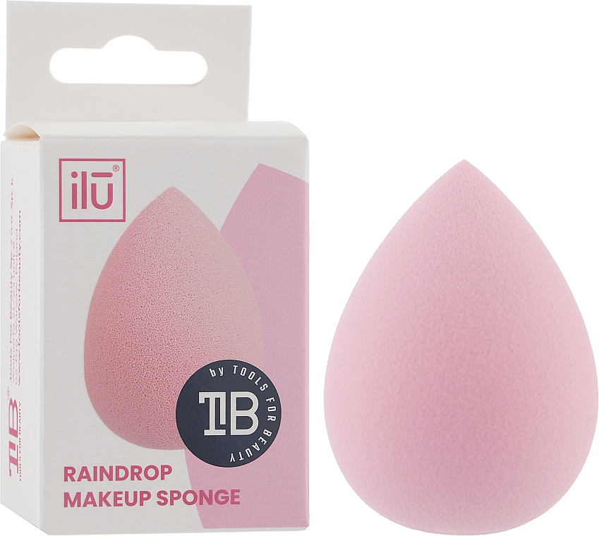 Спонж-крапля для макіяжу, рожевий - Ilu Sponge Raindrop Pink — фото N2