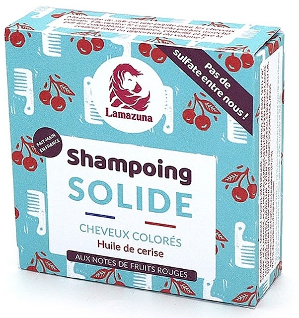 Твердий шампунь для фарбованого волосся "Вишнева олія" - Lamazuna Solid Shampoo — фото N1