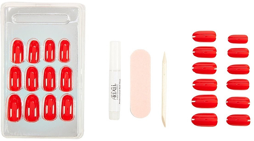 Набір накладних нігтів - Ardell Nail Addict Artifical Nail Set Colored Cherry Red — фото N2