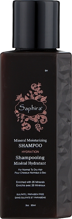 Шампунь для увлажнения волос - Saphira Hydration Mineral Moisturizing Shampoo — фото N1