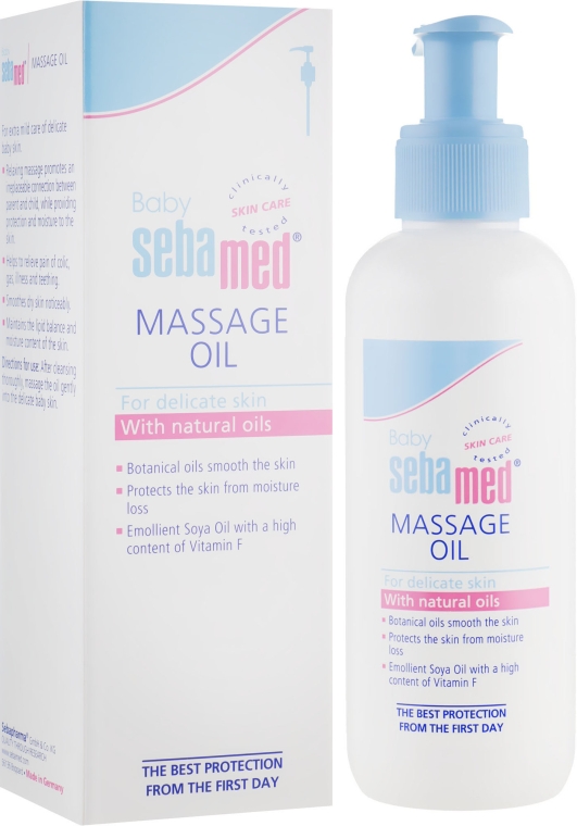 Масло успокаивающее для массажа детское - Sebamed Baby Massage Oil — фото N1