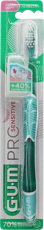 Зубная щетка, зеленая - Sunstar Gum Pro Sensitive Toothbrush Ultra Soft  — фото N2