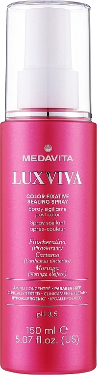 Спрей для запечатування кутикули фарбованого волосся - Medavita Luxviva Color Fixative Sealing Spray — фото N1