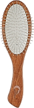 Расческа для волос на резиновой подушке с металлическими зубчиками, 11 рядов, темная - Gorgol — фото N1