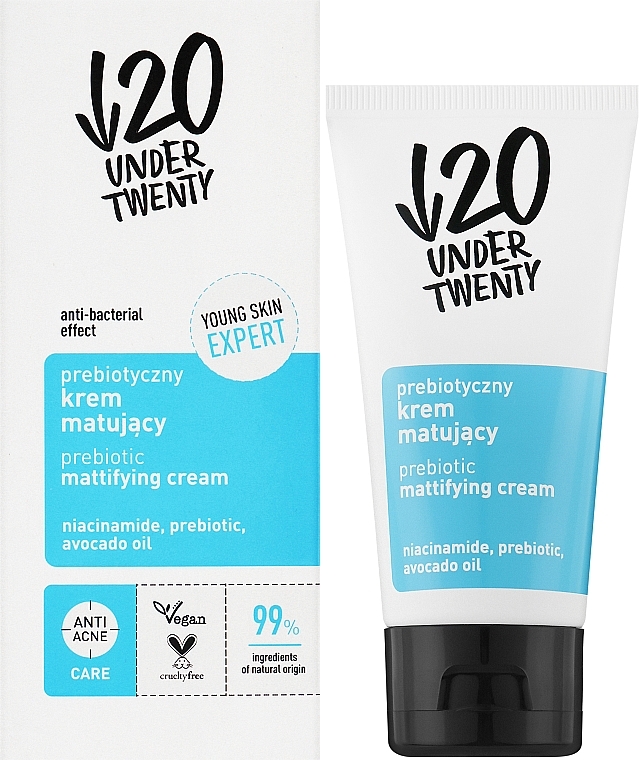 Матирующий пробиотический крем для лица - Under Twenty Anti! Acne Prebiotic Mattifying Cream — фото N2