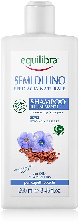 Шампунь для волос с льняным семенем - Equilibra Semi Di Lino Shampoo Illuminante — фото N1