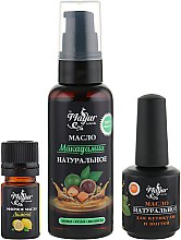 Набор для кожи и ногтей "Макадамия и лимон" - Mayur (oil/50 ml + nail/oil/15 ml + essential/oil/5 ml) — фото N1