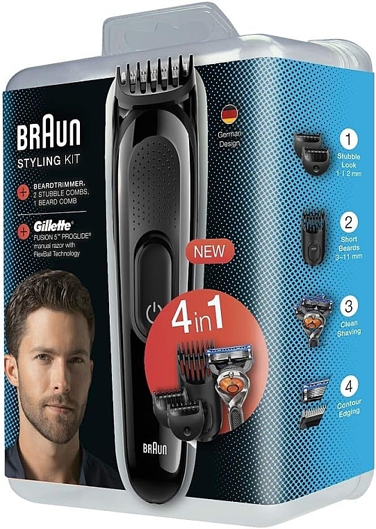 Тример універсальний - Braun Styling Kit 4-In-1 Hair And Beard Trimmer + Gilette Fusion 5 SK3000 — фото N4