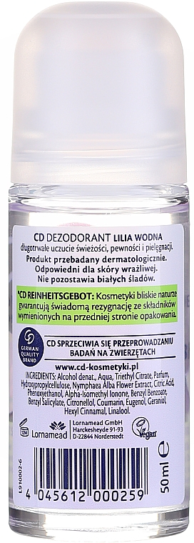 Дезодорант кульковий "Водяна лілія" - CD Wasserlilie 48H — фото N2