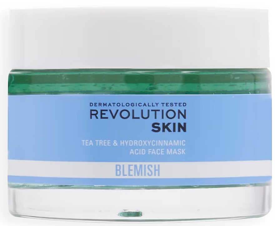 Гелева маска для обличчя - Revolution Skin Blemish Tea Tree & Hydroxycinnamic Acid Gel Mask — фото N1