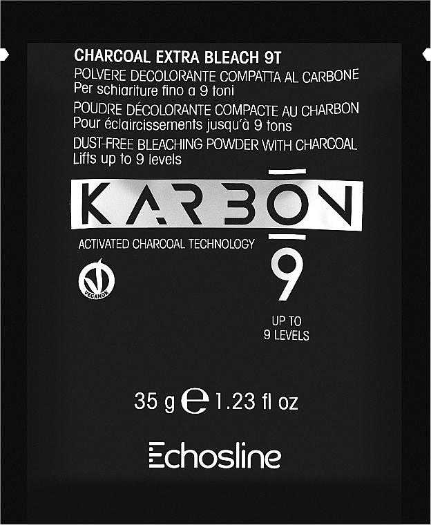 Знебарвлювальний вугільний порошок для освітлення до 9-ти тонів - Echosline 9 Charcoal Extra Bleach 9T — фото N1