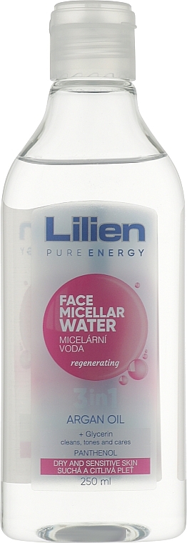 Мицеллярная вода для очищения кожи лица и снятия макияжа с Аргановым маслом - Lilien Face Micellar Water — фото N1