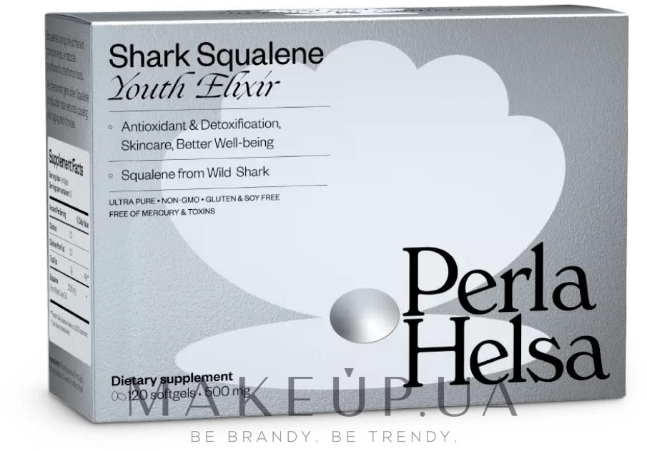 Сквален "Еліксир молодості", 120 капсул - Perla Helsa Shark Squalene Youth Elixir Dietary Supplement — фото 120шт
