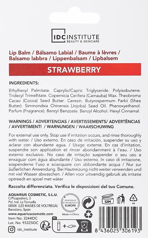 Бальзам для губ "Полуниця" - IDC Institute Lip Balm Strawberry — фото N2
