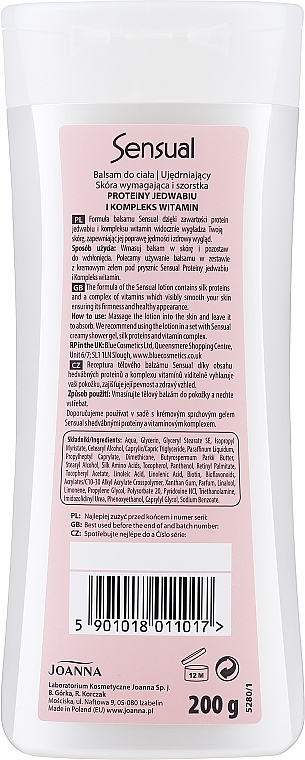 Бальзам для тіла Протеїни шовку - Joanna Sensual Silk Proteins Balsam — фото N2