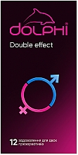 Презервативы с точками и ребрами, смазывающим, согревающим и пролонгирующим эффектом - Dolphi Double Effect — фото N2