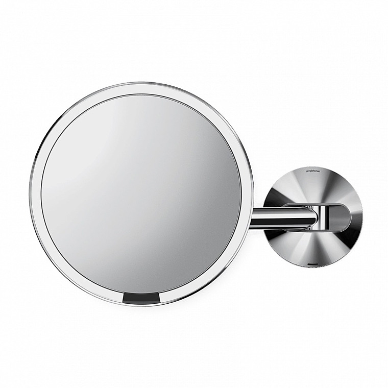 Зеркало сенсорное круглое настенное, 20 см, серебристое - Simplehuman Sensor Wall Mirror Silver — фото N2